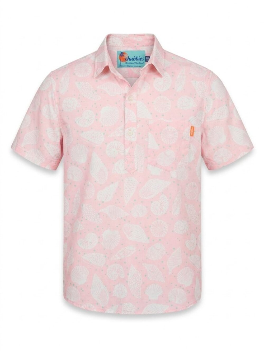 Chubbies The Nutter Shell of a Weekend Popover Shirt | Pink Seashell Print | S